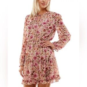 Printed Long Sleeve fit & flare Dress